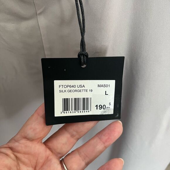 The KOOPLES Gray silk blouse size Large NWT - Picture 7 of 7